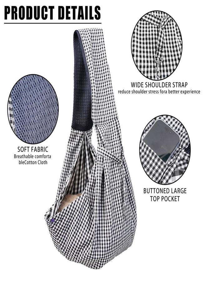Qpets® Small Cat Travel Bag Dog Carrier Bag, Foldable Outdoor Cat Dog Backpack Sling Bag, Breathable Cat Carriers Bag Adjustable Strap Pet bag with Snap Button Shoulder Bag (Suitable for 6kg Below) - Image 3